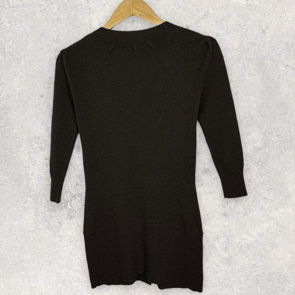 DVF 100% Cashmere Chocolate Brown Cardigan Knit Sweater V-Neck Size‎ XS or P Rib - Picture 3 of 10